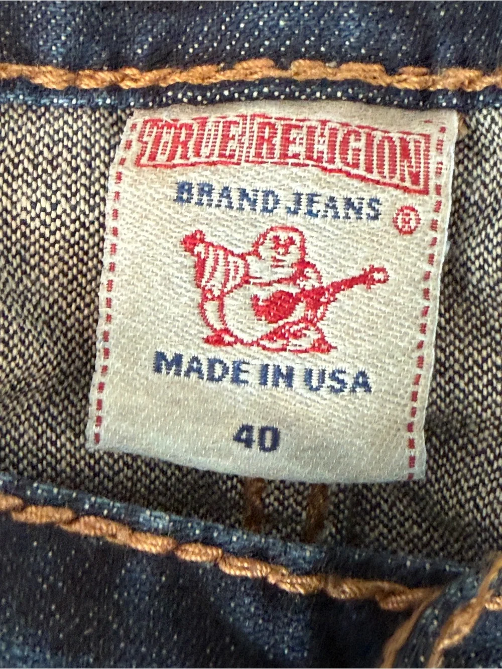 True Religion Ricky Giant Big T Jeans Men’s 40 Made in USA Dark Wash